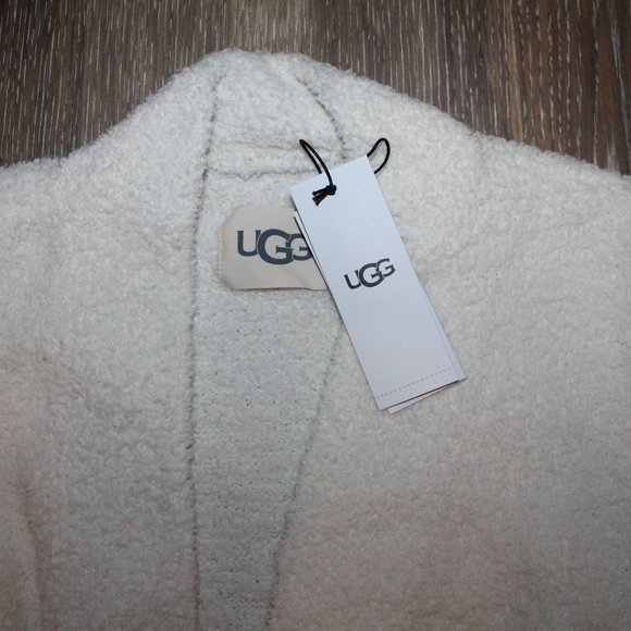 NWT UGG WOMEN'S LENNY LONG SWEATER PLUSH BATH ROBE CREAM - Picture 5 of 8
